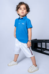 KIDS POLO SKY FRONT EMBROIDED