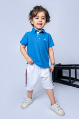 KIDS POLO SKY FRONT EMBROIDED