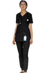 FEMALE ZIPPER ‘OSLO ‘’ SCRUB SUIT V Neck (Made in UAE)