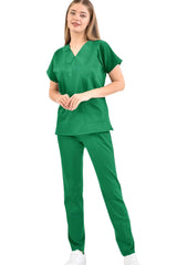 UNISEX & REVERSIBLE  V OVERLAP NECK SWISS STYLE SCRUB SUIT