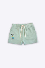 BABY SHORTS MINT FRONT EMBROIDERY