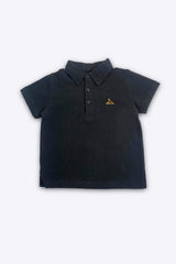 KIDS POLO BLACK FRONT EMBROIDERY