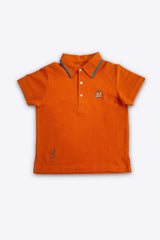 KIDS POLO ORANGE FRONT EMBROIDERY