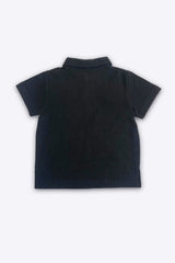 KIDS POLO BLACK FRONT EMBROIDERY