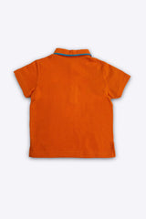 KIDS POLO ORANGE FRONT EMBROIDERY