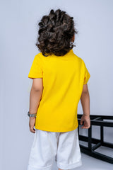 KIDS POLO YELLOW FRONT EMBROIDED