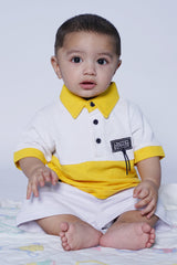 BABY POLO WHITE AND YELLOW