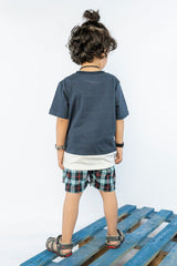 KIDS T-SHIRTS NAVY WITH FRONT "ADVENTURE" PRINTING