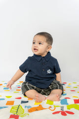 BABY POLO CHARCOAL WITH EMBROIDERY